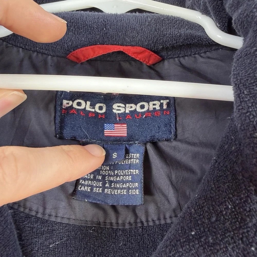 Polo Sport Ralph Lauren Jacket Mens Small Red Quilted Fleece Full Zip Puffer